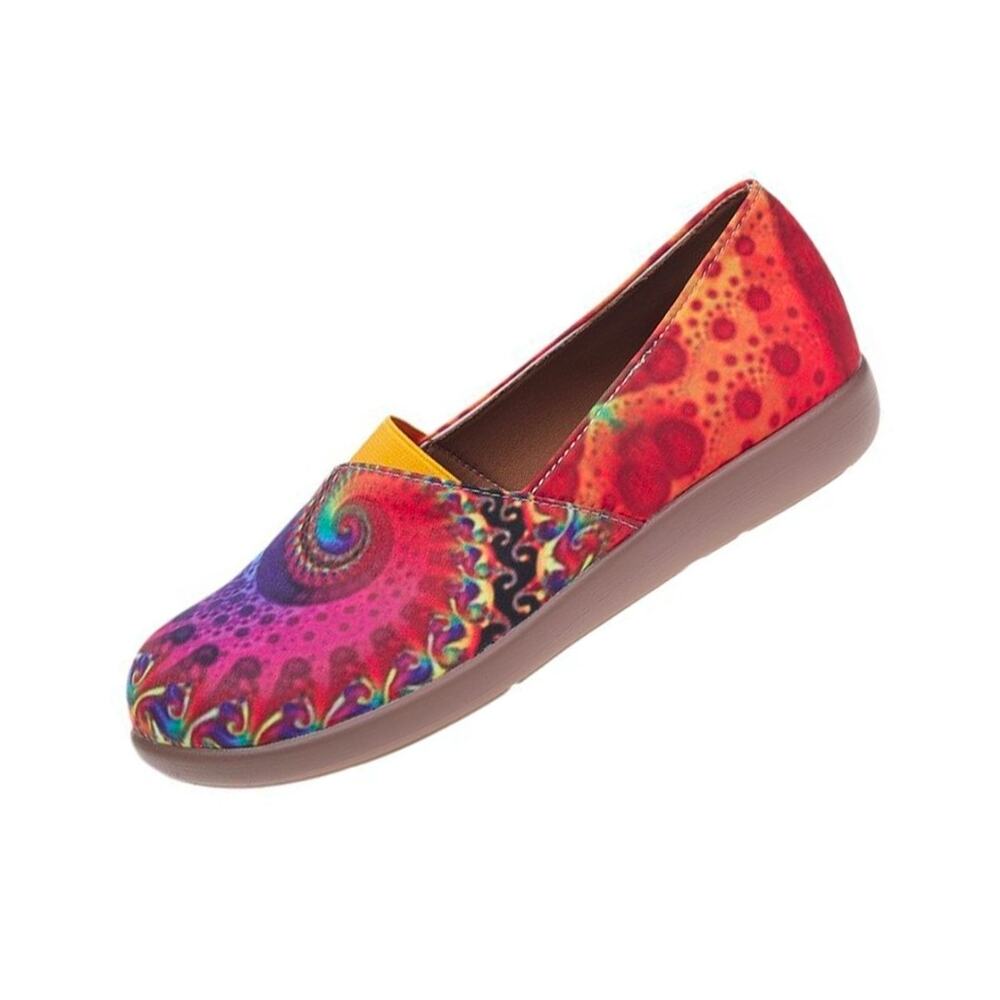 Womens Fashion Multi Orange Orange/Yellow Flat Casual Slip-On Shoes Size 37/US 6